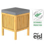 EISL BMBA02-WKBH Tabouret de salle de bain en bambou avec panier à linge, tabouret avec assise, meuble de salle de bain pour s'a