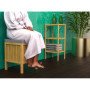 EISL BMBA02-WKBH Tabouret de salle de bain en bambou avec panier à linge, tabouret avec assise, meuble de salle de bain pour s'a