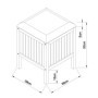 EISL BMBA02-WKBH Tabouret de salle de bain en bambou avec panier à linge, tabouret avec assise, meuble de salle de bain pour s'a