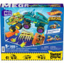 Mega Hot Wheels Monster Trucks Tremplin Osseux Chocs et Fracas Coffret de Construction Contenant 332 pièces et 2 Mini-Figurines 
