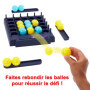 Mattel Games Bounce-Off Chrono Challenge, Jeu d’Ambiance avec 16 balles, 20 Cartes défis, Un Plateau de Jeu et Un minuteur, Joue