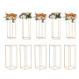 VEVOR 10PCS Support de Fleurs de Mariage 80 cm Porte-fleurs Métal Doré Centre de Table Mariage Vase Géométrique Stratifié Acryli