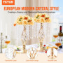 VEVOR Vase de mariage, lot de 20, supports de fleurs de mariage en cristal de 43 cm de haut, vase or en métal pour centre de tab