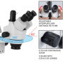 VEVOR Microscope Stéréo 3.5X-90X Simul Focal Trinoculaire Zoom 360 Degrés Rotatif Trinoculaire Stéréo Microscope Double Bras Sta