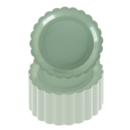 PHUNAT Lot de 50 assiettes de fête vertes de 18 cm, fournitures de fête pour anniversaire, fête prénatale, mariage