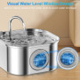 AQXONG 3.2L Fontaine à Eau pour Animaux de Compagnie en Acier Inoxydable, Fontaine à Eau pour Chat Ultra Silencieuse avec Lumièr