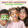 MOYKSRR Peinture Corporelle pour Le Visage, Palette de Maquillage Enfants, 30 Couleurs Peinture Visage avec 4 Pinceaux, 40 Pocho