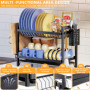 MAISITOO Egoutoire Vaisselle Cuisine à 2 Niveaux, Égouttoir Vaisselle Noir, Égouttoir Vaisselle en INOX, Égouttoir à Vaisselle a