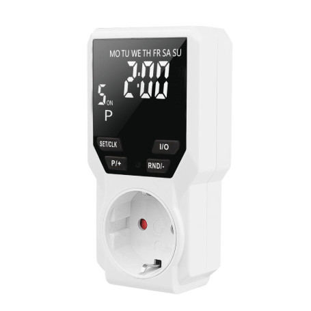 Carehabi Timer Journalier,Puissance Maximale 16A/3680W,Prise Minuteur avec Protection Contre Les Contacts Accidentels,Minuterie 