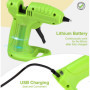 Pistolet à Colle Chaude, Mini Pistolet à Colle Rechargeable par USB Batterie 2600mAh avec 40 Bâtons de Colle de 7mm et 6 étuis d