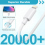 Bamkey Câble Chargeur iPhone 3M [Certifié MFi], Long Câble iPhone Cable lightning USB pour iPhone 14/13/12/11/Pro Max/XS/XR/8/7/