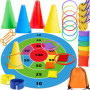 Lubibi 8-in-1 Ensemble de Jeu de Lancer d'Anneau pour Enfants, Livré avec Un Sac de Rangement Compact, pour Les Jeux de Lancer, 