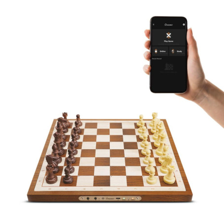 Jeux d'échecs électroniques Chessnut Air - Échiquier en Bois Fait Main, LED, IA adaptative et Application