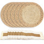 Zaxiva Lot de 6 Sets de Table Bohème, Tapis de Repas en Herbe Tissés à la Main aux Couleurs Primaires et Set Table Tissu en Coto
