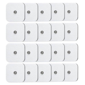QUEAMBLER 20 Pièces électrodes pour Les électrostimulateurs Réutilisables Snap électrodes pour électrostimulation Musculaire TEN