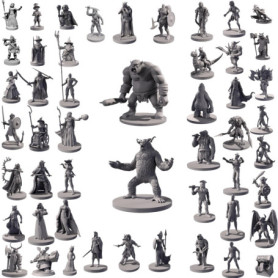 Lot de 50 figurines uniques de RPG fantastiques pour Donjons et Dragons, jeux de rôle Pathfinder, non peints, parfaits pour D&D