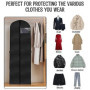 Housses de Vêtements, 180x60CM Housse Vetements à Suspendre, Pliable Housse Robe de Mariée, Anti Poussière Humidité Housse Vetem