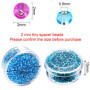 16000 Pièces Perles de Graines de Verre 20 Couleurs 2 mm Perles de Poney d'argent Petites Perles d'Espacement en Boîte de Récipi