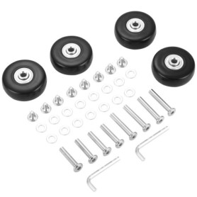Roulette Valise, Roue Valise en Caoutchouc de 50x18mm avec Rondelles, Clés Et Vis, Roue Valise Universelle pour Bagages Pouvant 