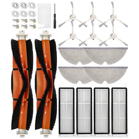 Accessoires de Rechange pour aspirateur Xiaomi Roborock S5 Max S50 S51 S55 S6 S6 MaxS60 S65,2 Brosse Principale,6 brosses latéra