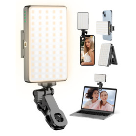 3000 mah Lumière Téléphone pour Selfie LED avec Clip, Lampe Video avec 120 LED Photo Rechargeable et 3 Modes D'éclairage Ajustés
