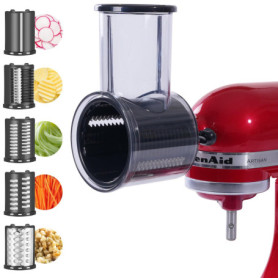 Trancheuse pour hachoir KitchenAid, hachoir à légumes, râpe à fromage, fruits, coupe-salade, accessoires avec 5 lames Gdrtwwh