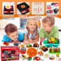 MQVXT Accessoire Cuisine Enfant,Jouet Plastique Fruit et Légume à Découper,108 PCS Enfant Dinette Nourriture Accessoire Ustensil