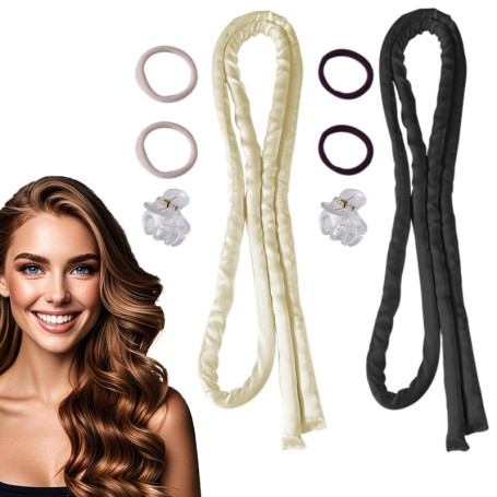 Guyode 2 Pcs Heatless Hair Curlers, Ensemble de Bigoudis Sans Chaleur, Boudin Cheveux Boucle Sans Chaleur, Fer à Friser Doux End