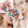 Guyode 200 Pièces 8mm Perles pour Bracelet, Perles en Verre Rondes en Vrac, Rond Beads en Jade Imitant Couleur Mélangée pour Fab
