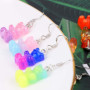 100 Pcs Charms Ours Gommeux Pendentifs mignon résine ours bonbons charmes en couleur vive dessin animé ours porte-clés bijoux co