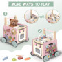 Trotteur Bébé en Bois, Chariot de Marche Bebe en Bois, Jouet en Bois Centre d'activité pour Enfant, Baby Walker, Cadeau pour Gar