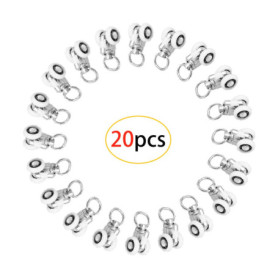 CAILI 20 Pcs Rouleaux de Rail de Rideaux,Plastique Twin à roulettes Transporteurs Rail Coulissant Glider, Poulie silencieuse pou