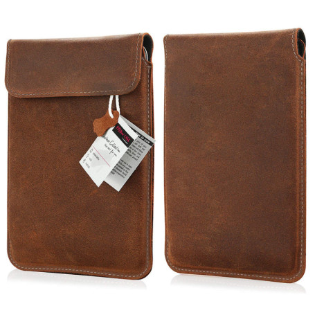 MOELECTRONIX Étui de protection en cuir véritable pour liseuse Pocketbook Touch HD 3 | Touch Lux 4 | Étui de protection fin avec