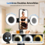 Jeebel Trépied à Suivi Automatique du Visage - 180cm Perches Selfie Extensible avec Lumière LED/Commande Gestuelle/NO App/360° R