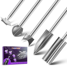 Sculpture sur Bois Jeu de Mèches pour Outil Rotatif Compatible avec Dremel,5 mèches différentes pour la gravure sur bois avec ti