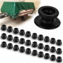 Lot de 30 boutons de bâche ronds pour bâche de remorque - Crochets de remorque robustes en plastique dur - Boutons ronds pour fi