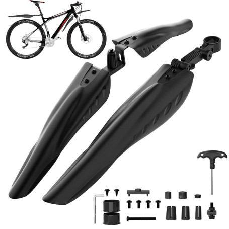 OUXI Jeu de Garde-Boue pour Vélo, Garde-Boue Portable et Ajustable pour Vélo, Garde-Boue Avant et Arrière pour VTT, Vélo de Rout