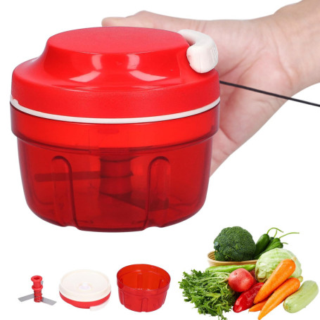 TOATELU Coupe-légumes manuel, hachoir multiple, hachoir manuel, ménage cordon de traction design hachoir cuisine, pour ail, oign