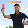 Cartes d'Arbitre de Football, 2 Métal Sifflet Arbitre, Cartons Jaune et Rouge Carton Arbitre Set Carton Arbitre Kit avec Carte d