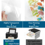 VMUTGA 30 Feuilles Papier Autocollant Imprimante, 100% Transparent Film Autocollant Vinyle A4 Autocollant Papier D'impression Ét