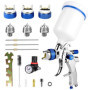 LustLocke HVLP Professionnel Pistolet à Peinture Alimentation par Gravité 3 Buses (1,4/1,7/2,0 mm), Pulvérisateur à Gravité 600 