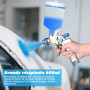 LustLocke HVLP Professionnel Pistolet à Peinture Alimentation par Gravité 3 Buses (1,4/1,7/2,0 mm), Pulvérisateur à Gravité 600 