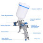 LustLocke HVLP Professionnel Pistolet à Peinture Alimentation par Gravité 3 Buses (1,4/1,7/2,0 mm), Pulvérisateur à Gravité 600 