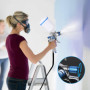 LustLocke HVLP Professionnel Pistolet à Peinture Alimentation par Gravité 3 Buses (1,4/1,7/2,0 mm), Pulvérisateur à Gravité 600 
