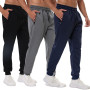Bsrpolry Lot de 3 pantalons de survêtement athlétiques pour homme avec poches zippées, pantalon de jogging pour homme