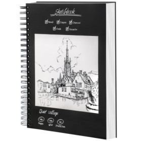 Carnet de Dessin A4 – Cahier de Dessin Premium, 50 Feuilles/100 Pages, 200 g/m², Carnet de Croquis à Spirale, Carnet Aquarelle p