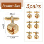 HDGSAFD 3 Paires De Boutons De Manchette Creux Sphériques Dorés, Boutons De Manchette pour Hommes, Boutons De Manchette De Chemi
