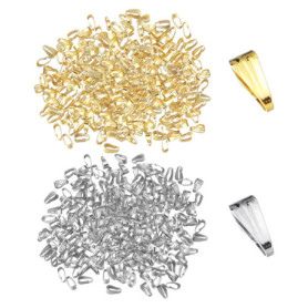 Lot de 400 fermoirs de collier, clips de pendentif, anneaux en métal, connecteurs de chaîne, accessoires de bijoux, pour pendent