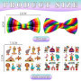 RELKLYU 2 Arcs De Clown Et 4 Autocollants De Tatouage Clown, Accessoires De Costumes De Clown, Accessoires De Costumes De Fête, 