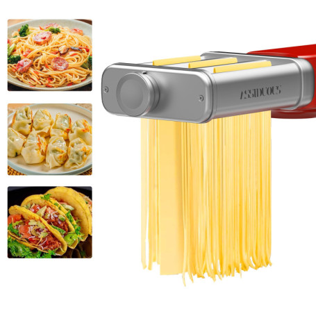 Kit d'accessoires à pâtes pour robot culinaire KVC/KVL Kenwood, appareil à pâtes 3 en 1 en acier inoxydable avec rouleau à pâtes